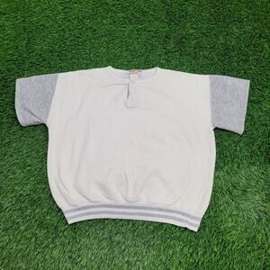 Vintage 90s MOD Sweatshirt Womens XL 23x23 Boxy White Gray